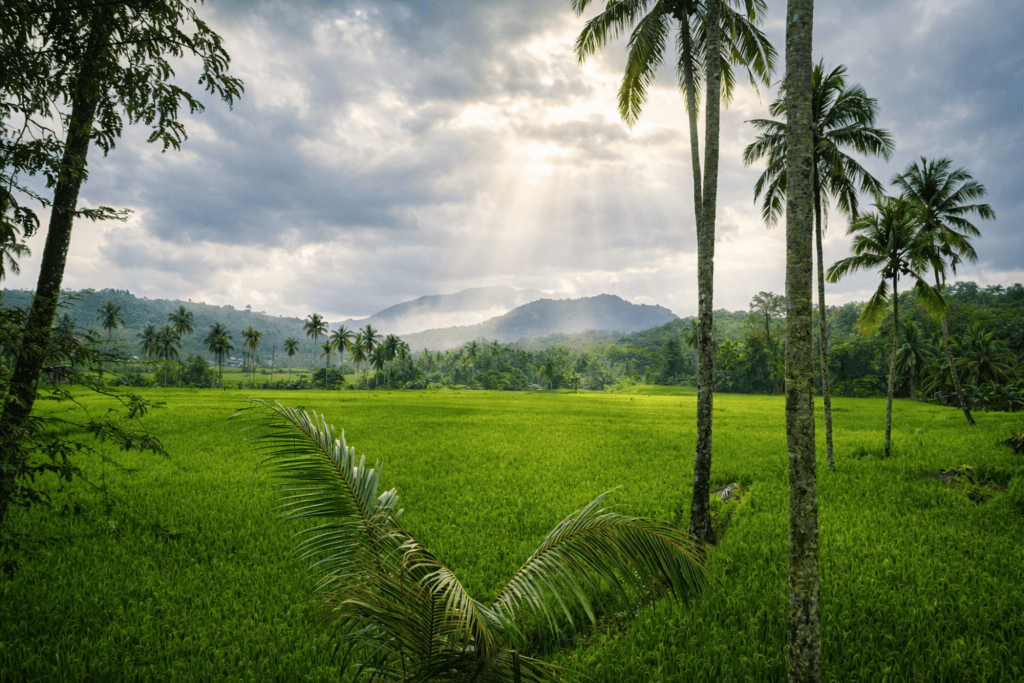 lembah desa pegunungan