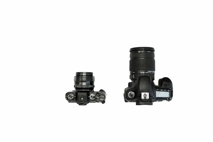 dslr dan mirrorless tampak atas